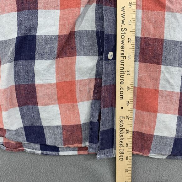Tommy Bahama Shirt Mens Large Red Blue White Plaid Linen Button Up Casual - Picture 5 of 12